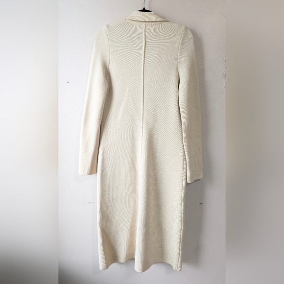 WOLFORD WOOL 100% Wool Long Jacket Cardigan, Cream, Luxury, Size 6 - Picture 7 of 8